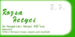 rozsa hetyei business card